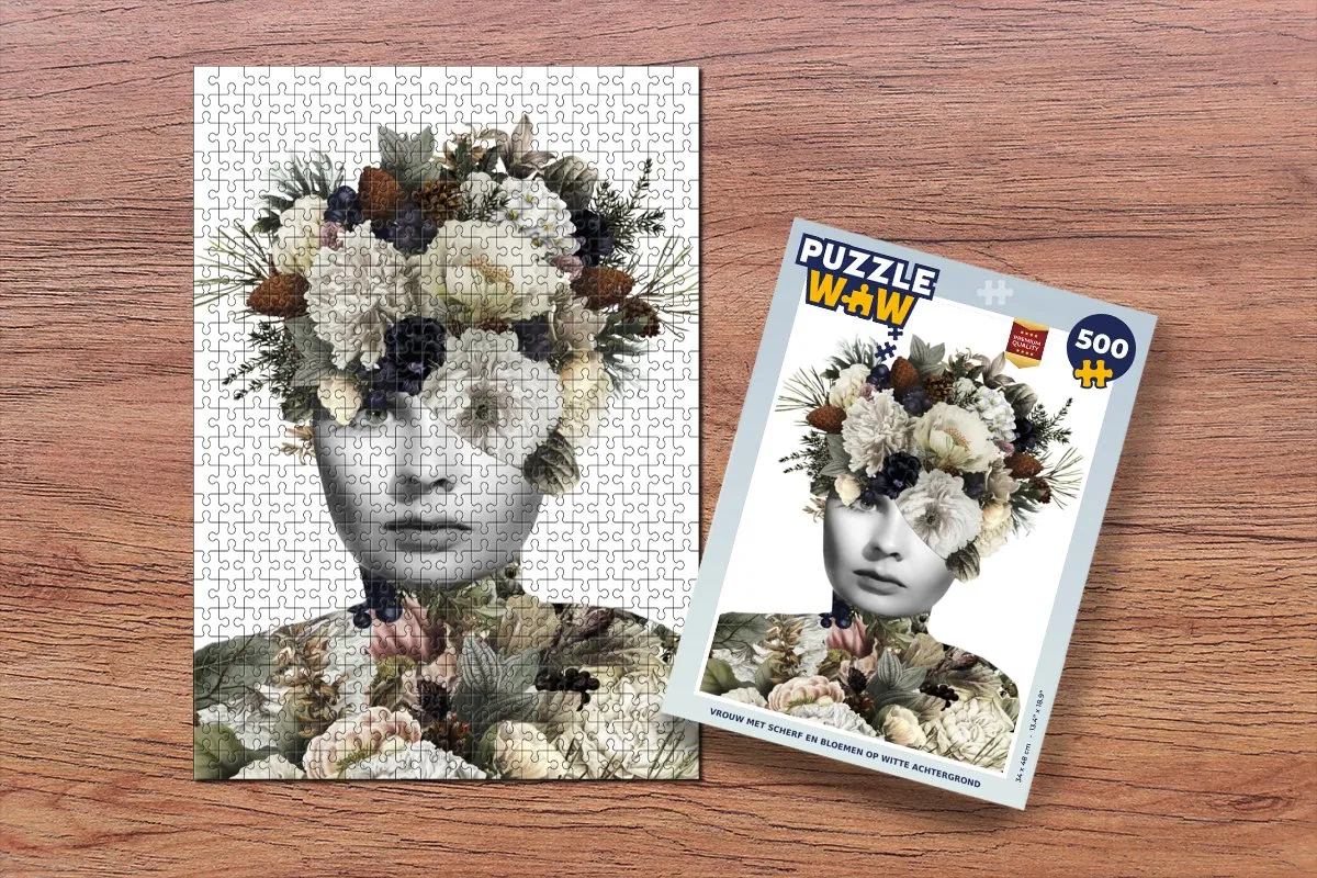 PuzzleWow Scherven Bloemen Legpuzzel 500 Stuks - Multicolor