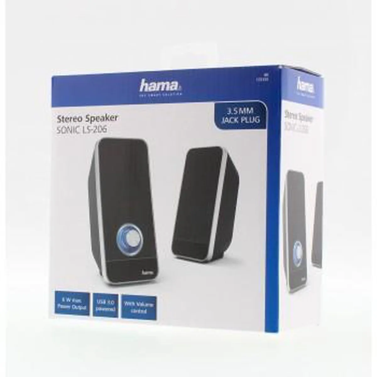 Hama Sonic LS-206 PC-luidsprekers - 6W - Zwart/Zilver - afbeelding 6 van 6