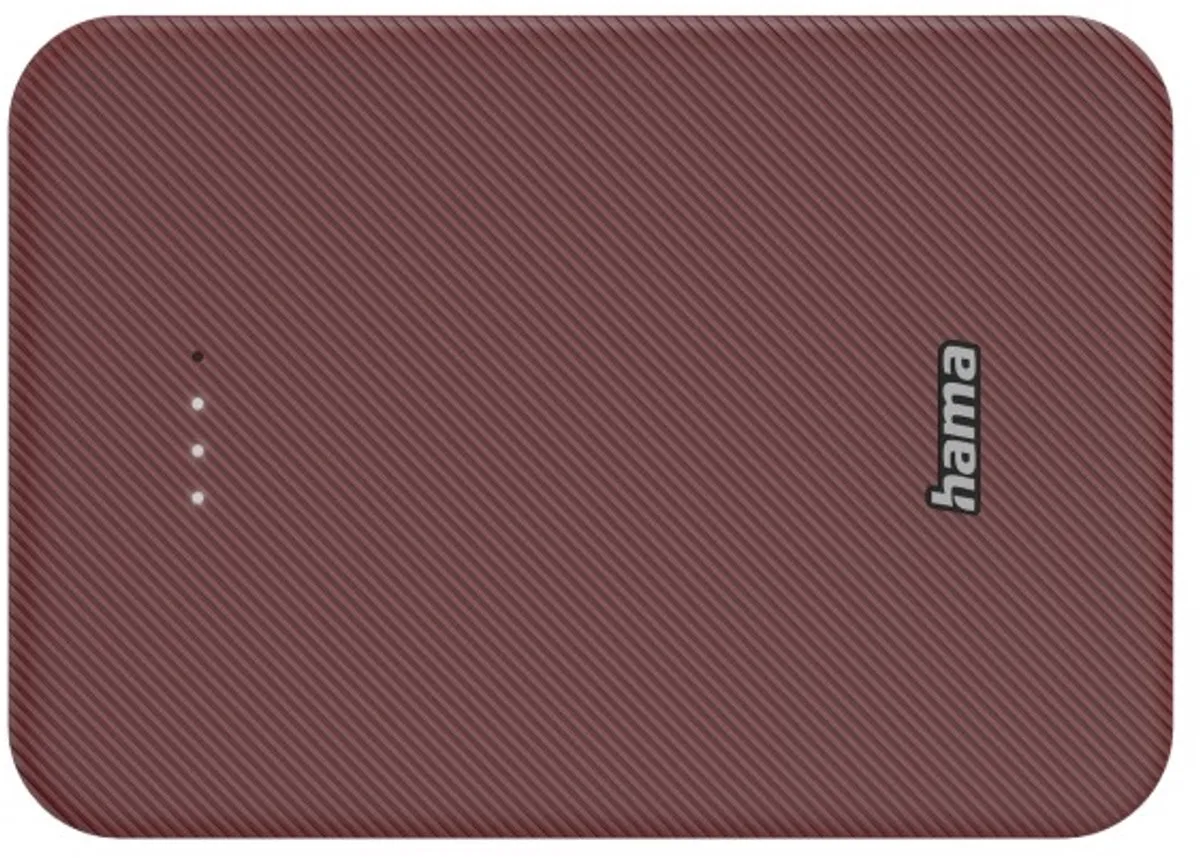 Hama Powerbank - Color - 10000mAh - 15W - 1x USB-C, 1x USB-A - Rood