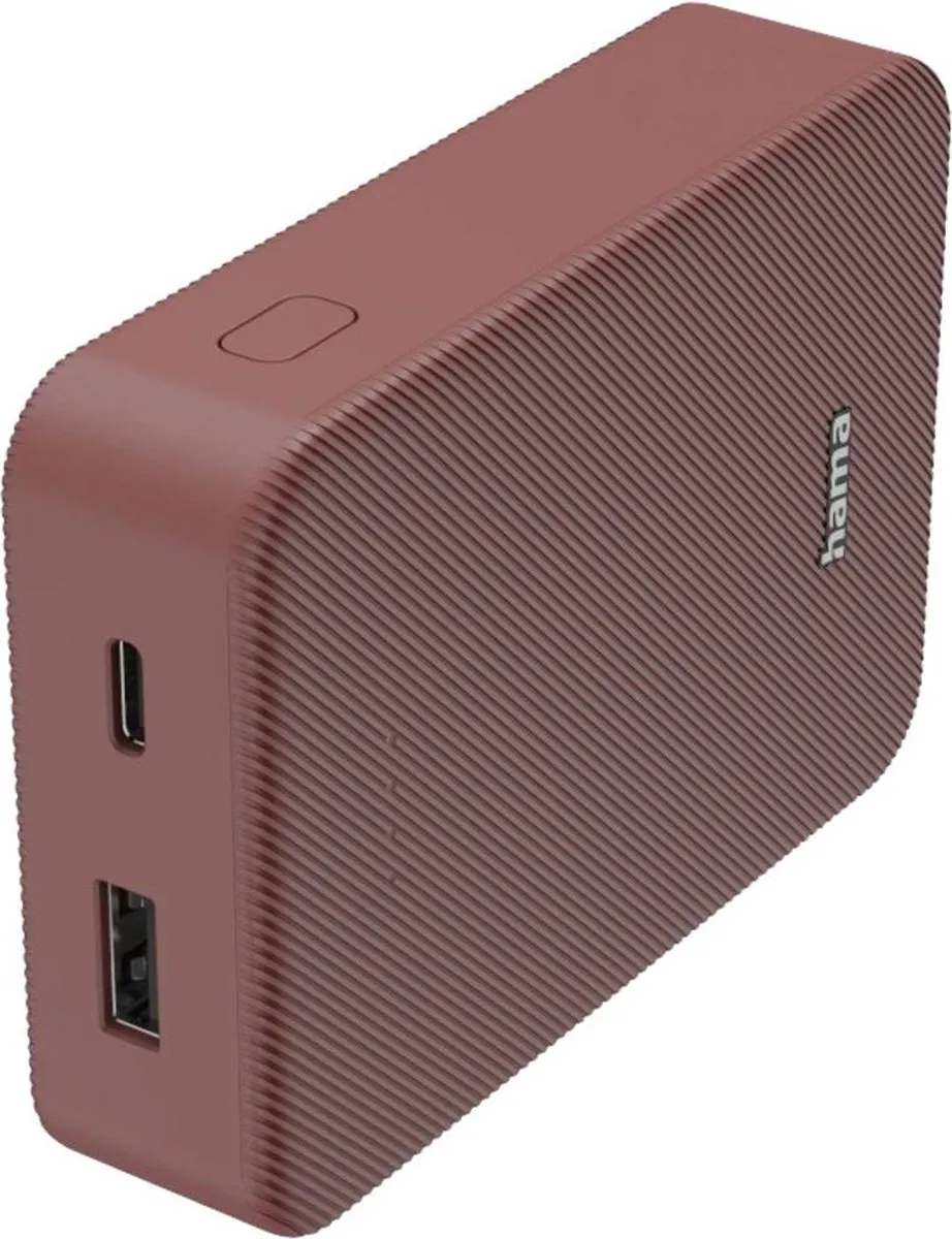 Hama Powerbank - Color - 10000mAh - 15W - 1x USB-C, 1x USB-A - Rood