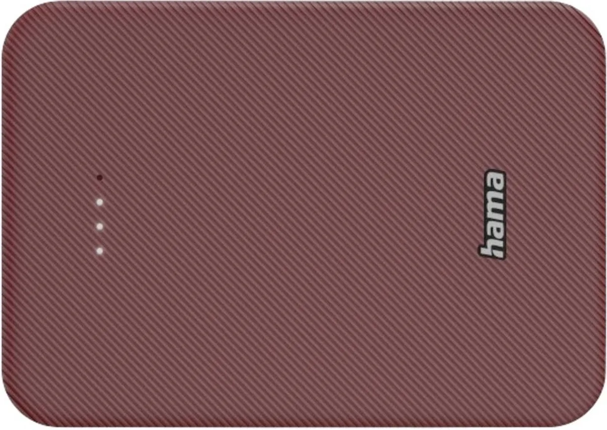 Hama Powerbank - Color - 10000mAh - 15W - 1x USB-C, 1x USB-A - Rood