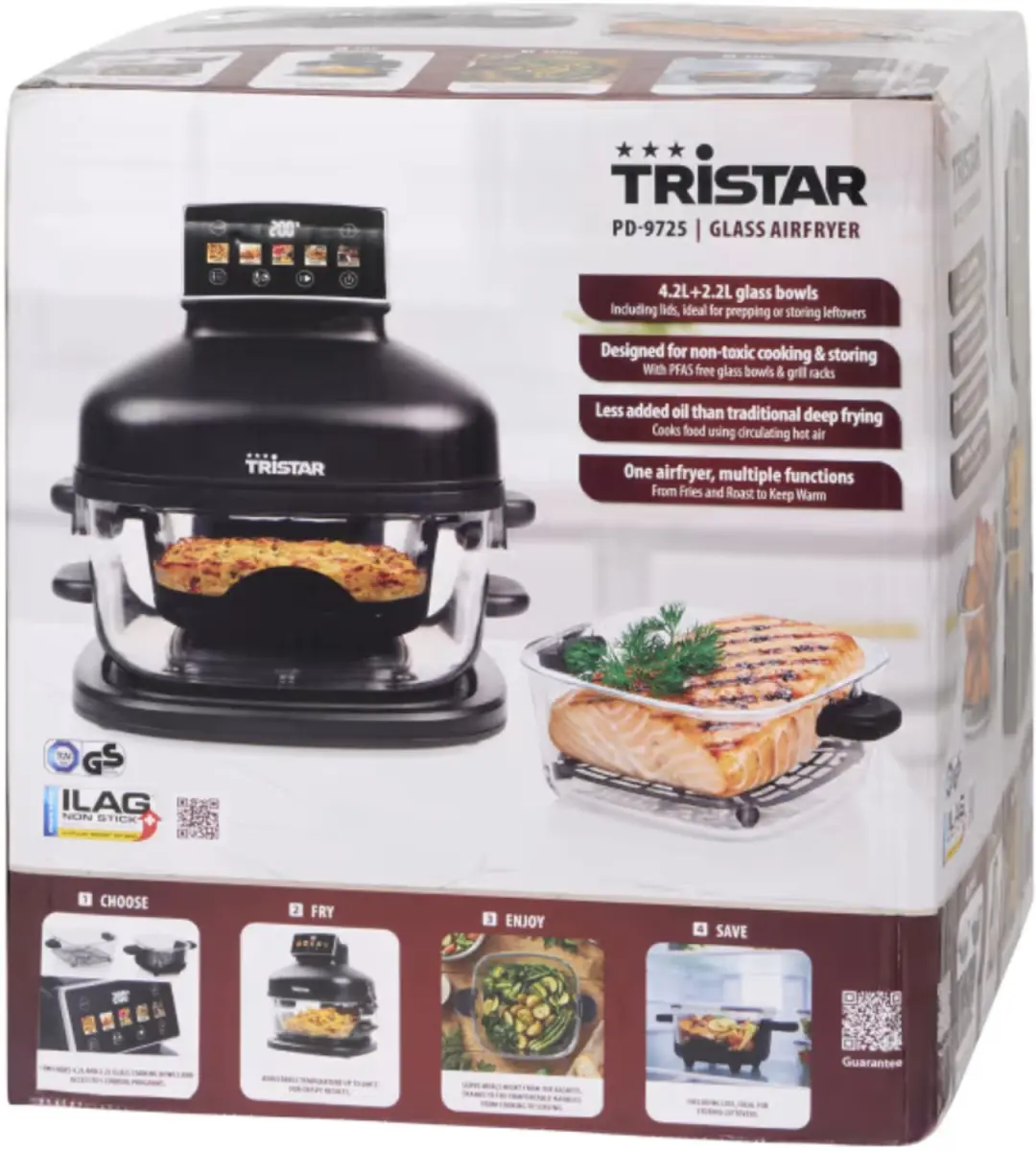 Tristar Crispy Glass Airfryer 1500W - afbeelding 4 van 4