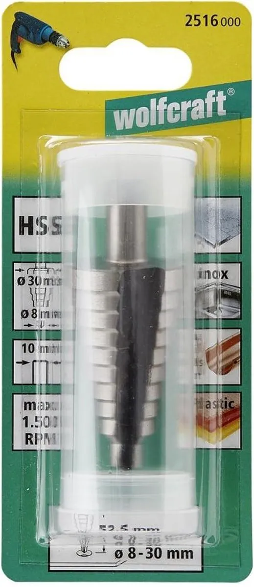 Wolfcraft Getrapte Boor Ø 8-30mm HSS 2516000