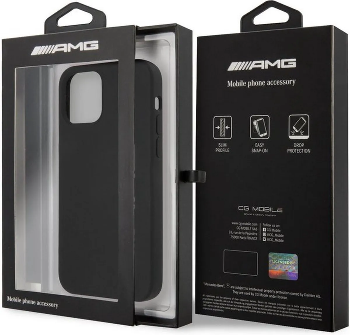 Mercedes-AMG Silicone Back Cover iPhone 12 Pro Max - Zwart - afbeelding 4 van 6