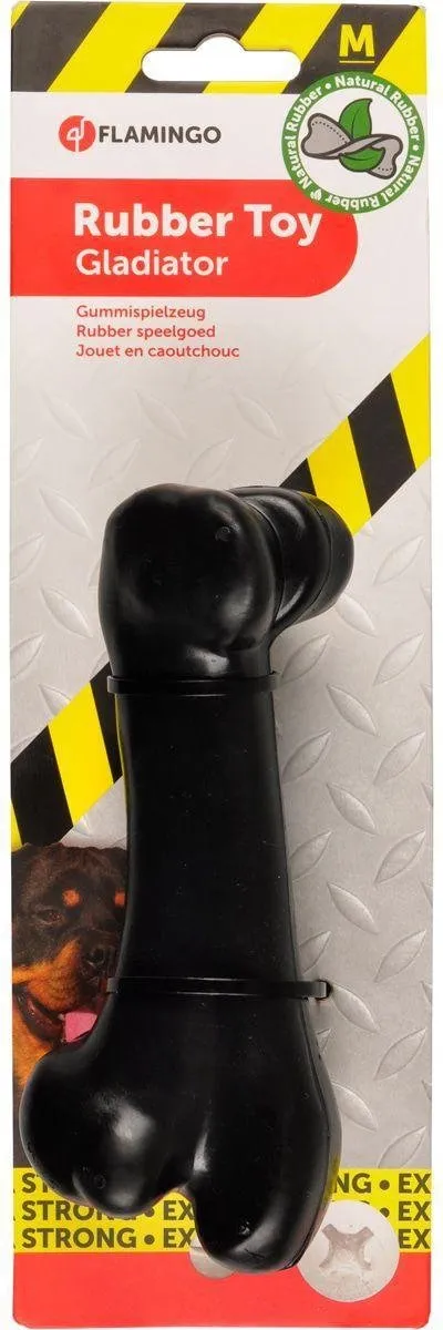 Flamingo Rubber Gladiator Been Hondenspeelgoed - Zwart