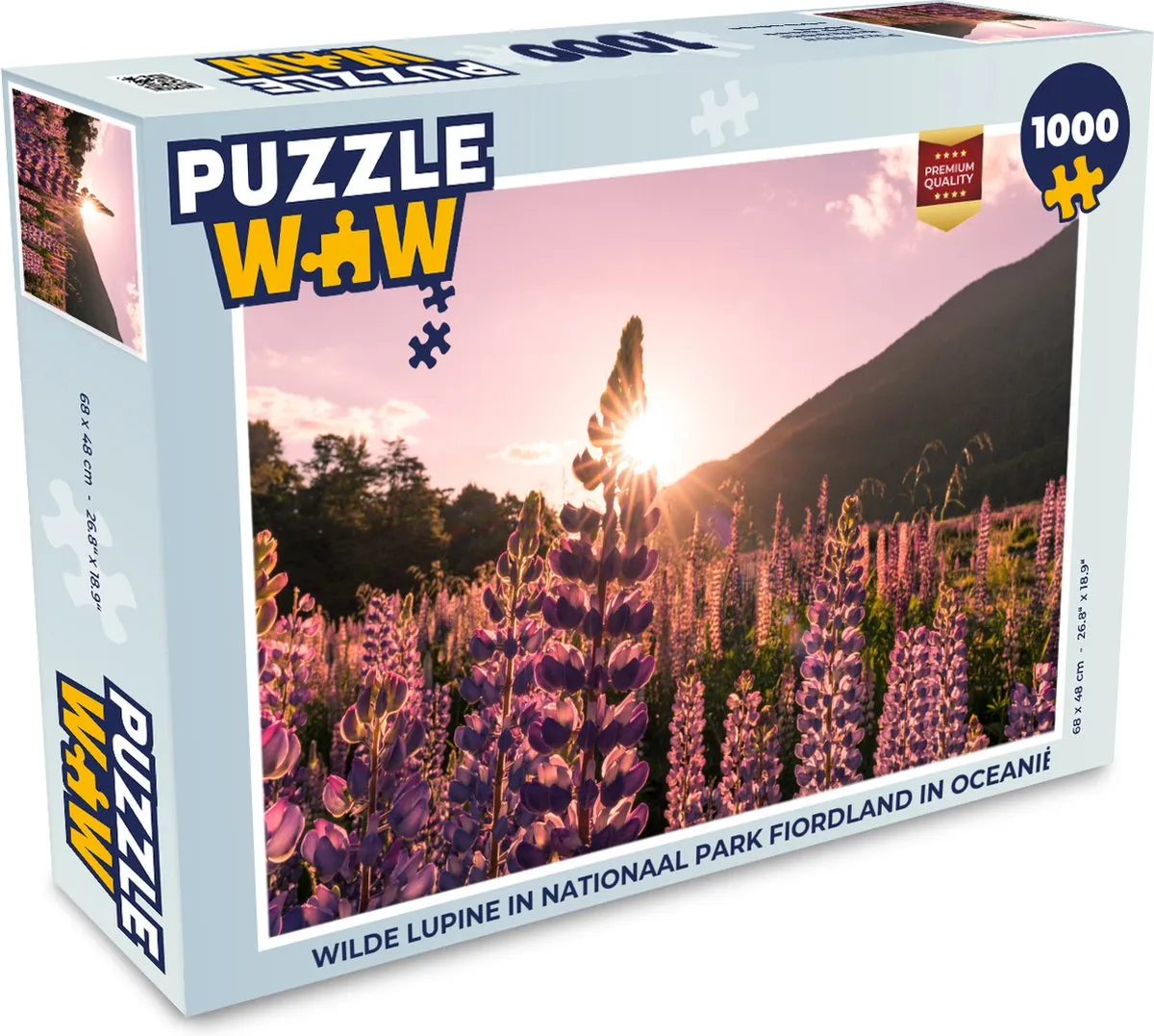 PuzzleWow Legpuzzel Wilde Lupine Fiordland 1000 Stuks