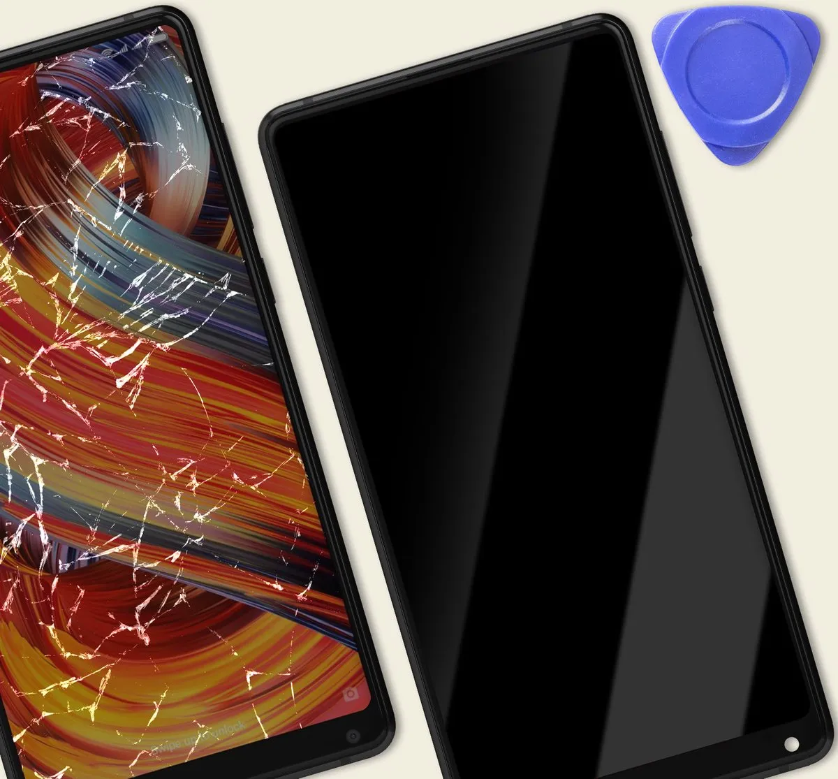 Xiaomi Mi Mix 2 Origineel Service Pack Scherm + Kader - Zwart