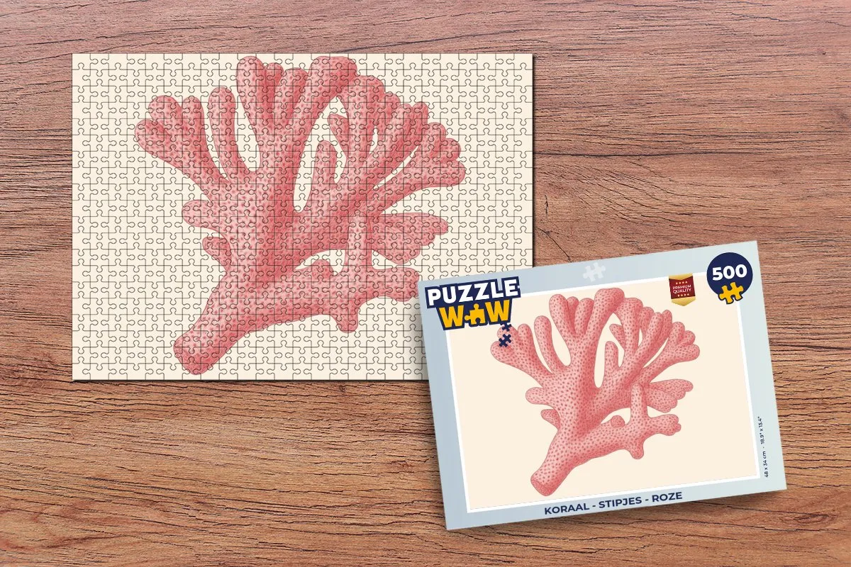 PuzzleWow Koraal Roze Legpuzzel 500 Stuks - 8721414228737