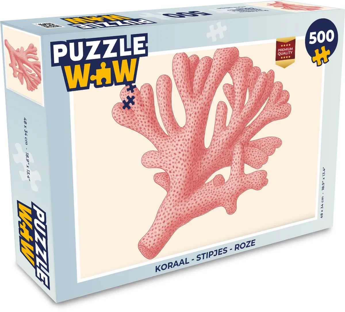 PuzzleWow Koraal Roze Legpuzzel 500 Stuks - 8721414228737
