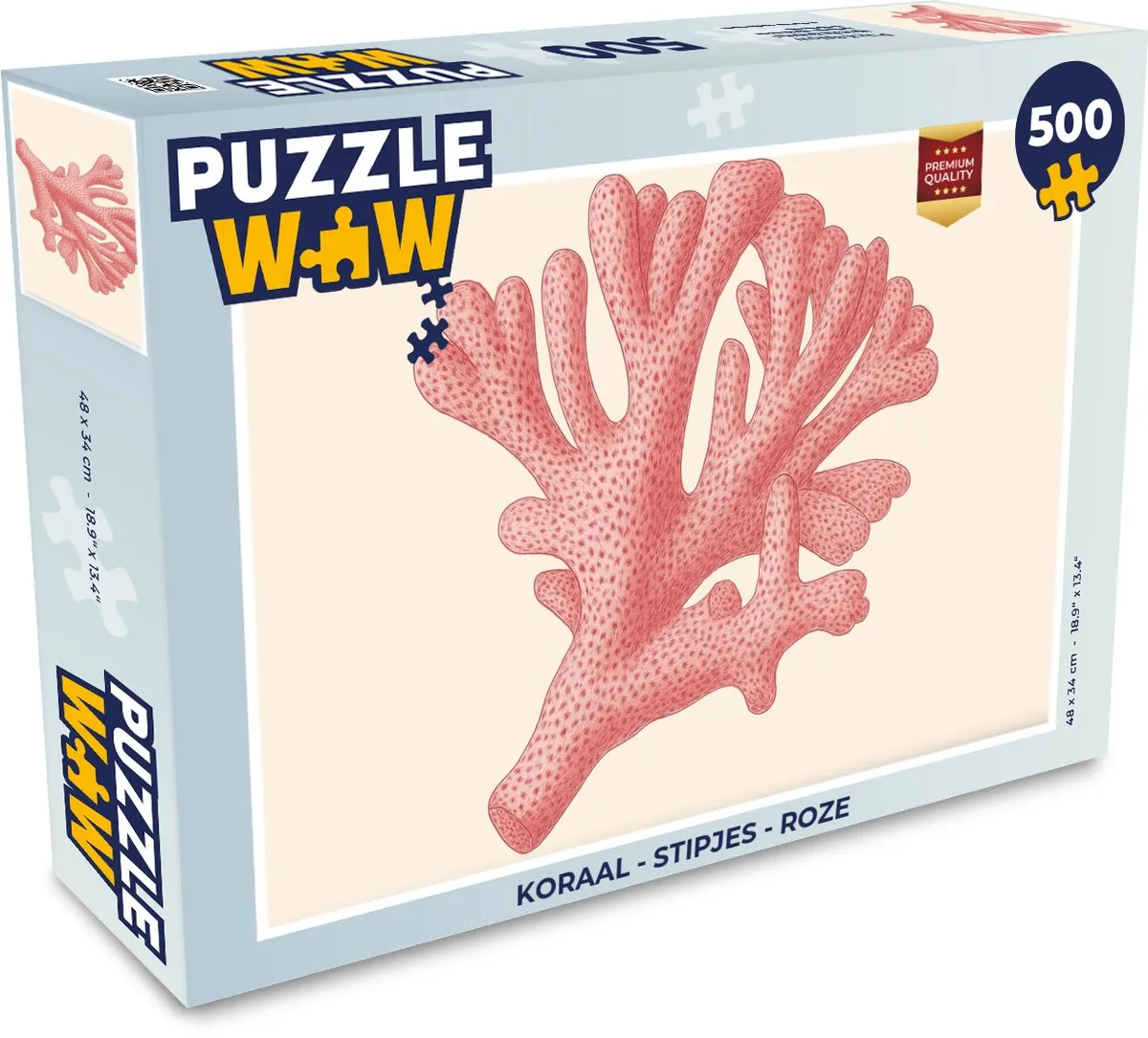 PuzzleWow Koraal Roze Legpuzzel 500 Stuks
