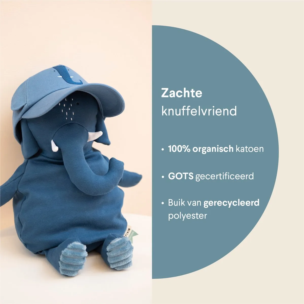 Trixie Mrs. Elephant Pluche Olifant - Klein - Blauw