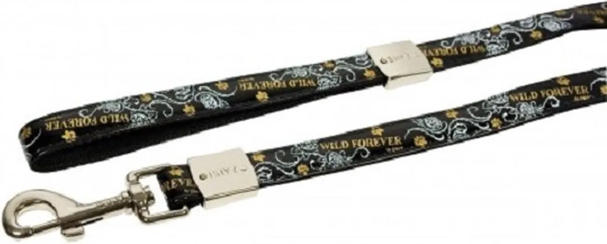 Beeztees Envy Wild Forever Hondenriem 20mm x 120cm - Zwart Bloemenmotief
