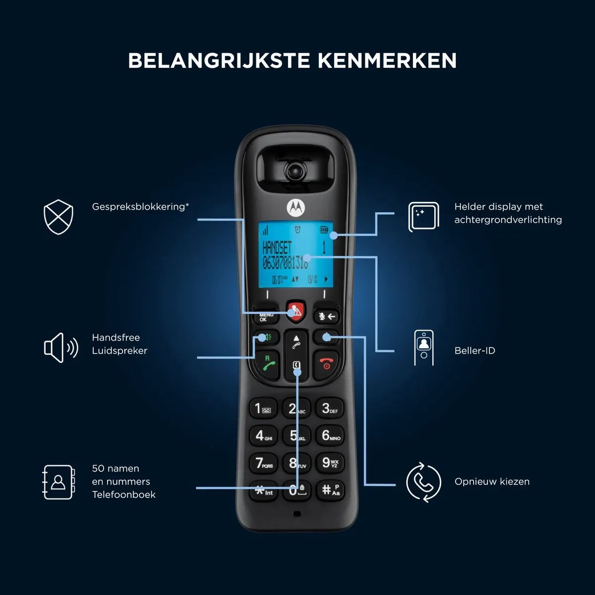Motorola CD4001 DECT Telefoon - Zwart