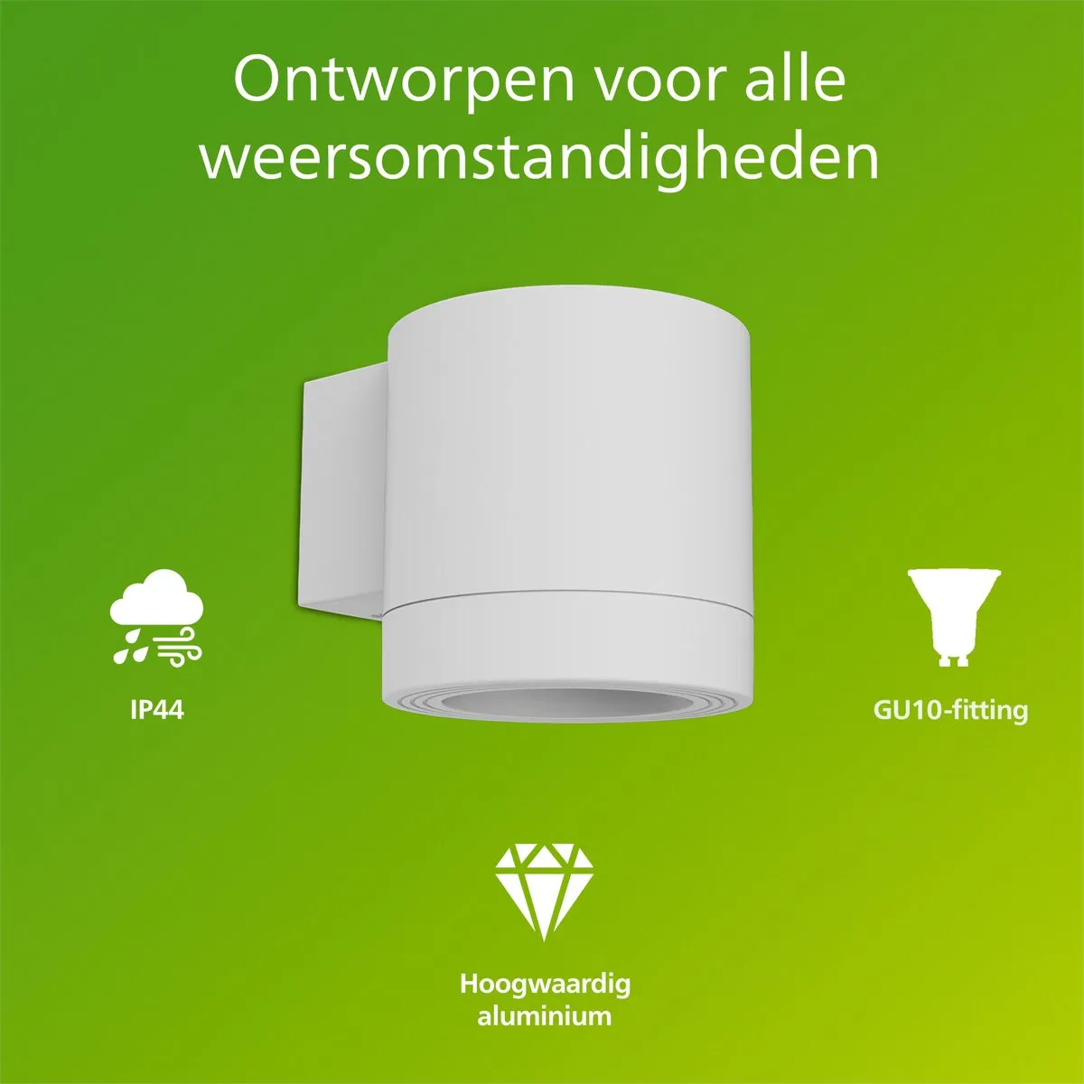 Philips Fylx Wandlamp GU10 IP44 - Wit