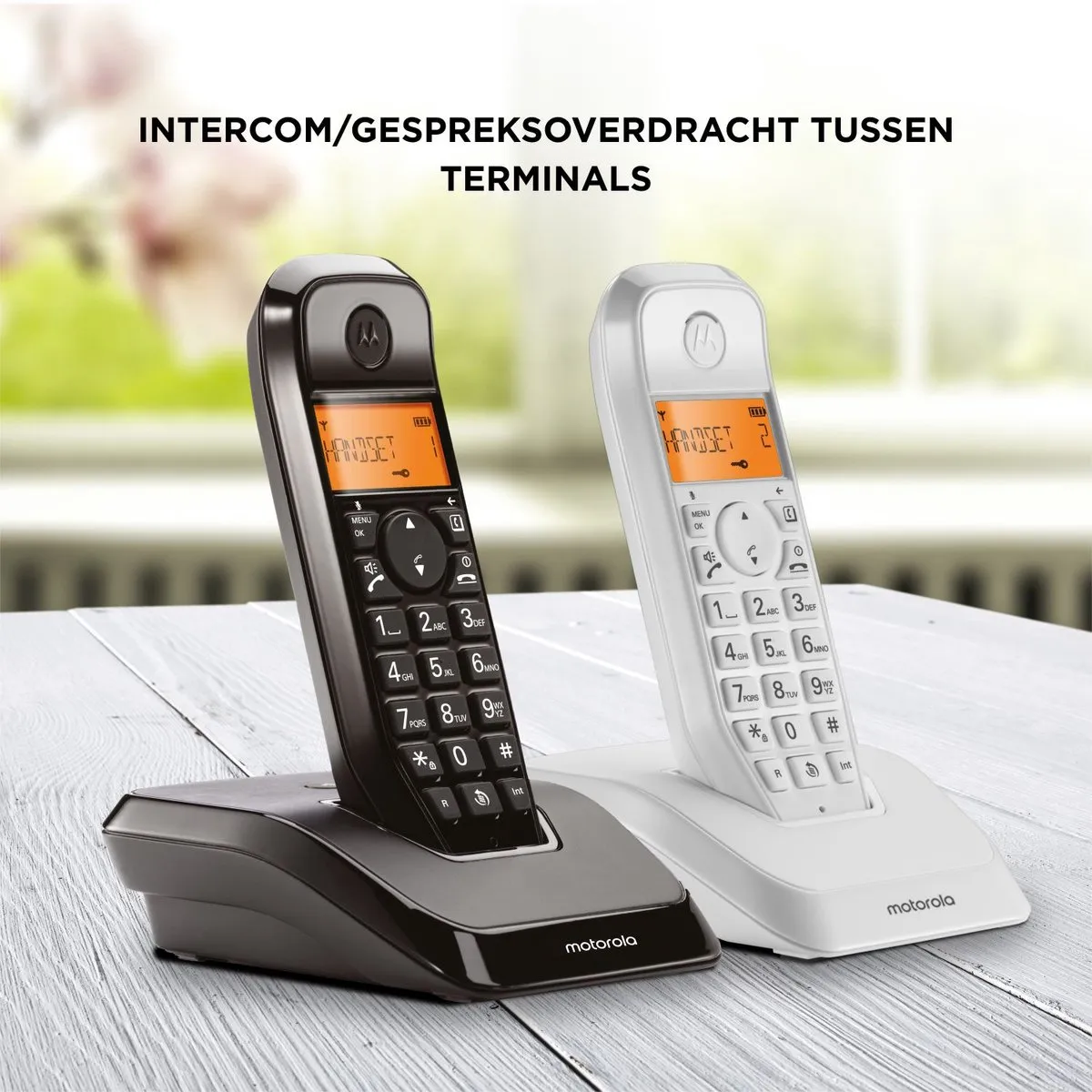 Motorola NTETIN0119 Telefoon - 2 Handsets - Wit/Zwart