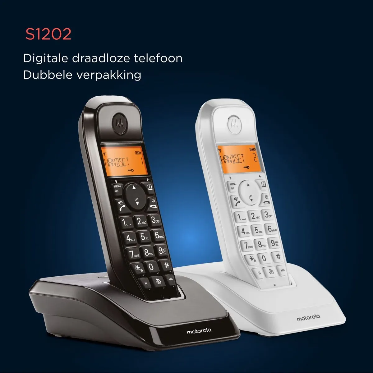 Motorola NTETIN0119 Telefoon - 2 Handsets - Wit/Zwart