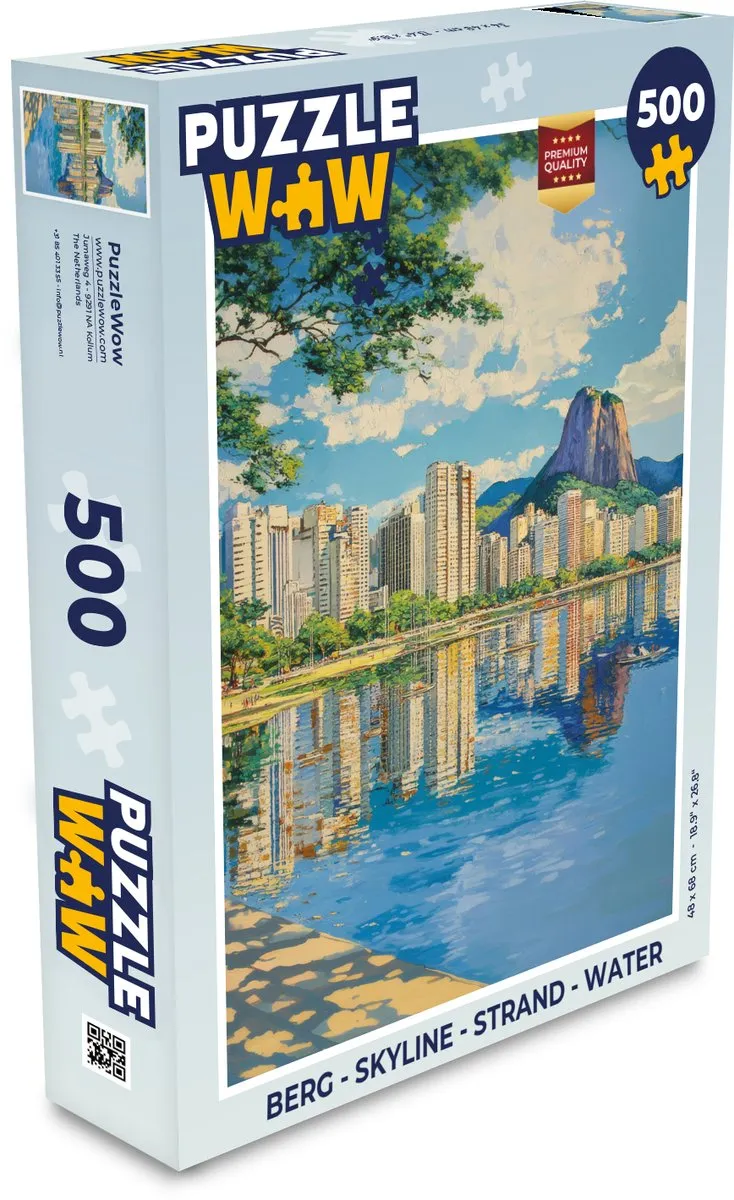 PuzzleWow Legpuzzel Skyline Strand Water 500 Stuks