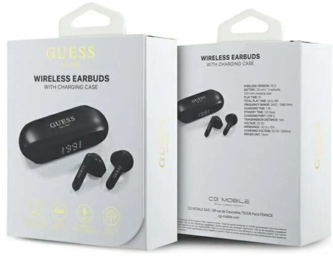 Guess TWS Elongated Metallic ENC - Zwart - afbeelding 3 van 6