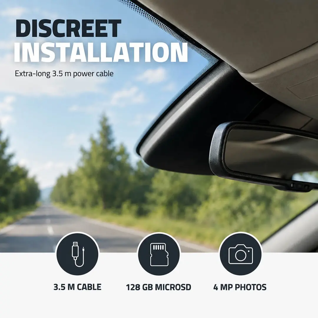 Nedis DCAMG3326BK Dashcam 4K - Zwart - afbeelding 2 van 6