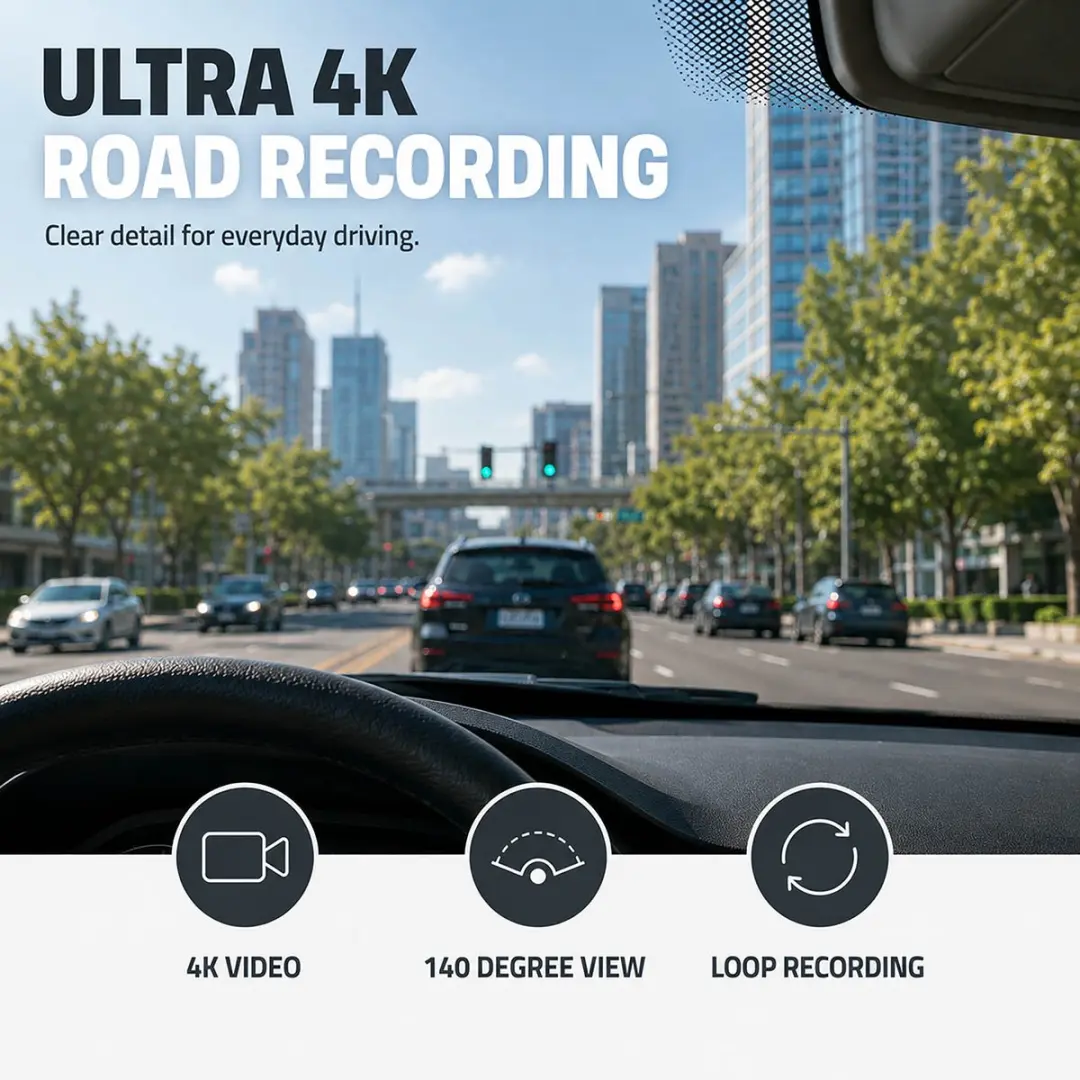 Nedis DCAMG3326BK Dashcam 4K - Zwart - afbeelding 4 van 6