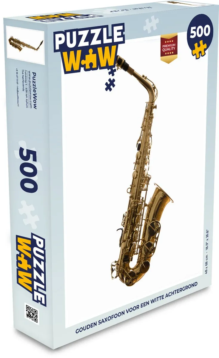 PuzzleWow Gouden Saxofoon Legpuzzel 500 Stuks