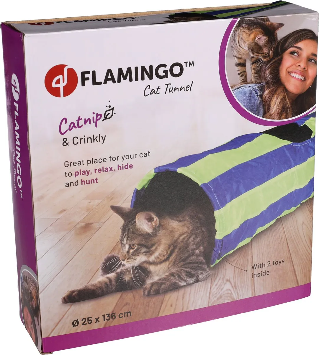 Flamingo Feline Cruiser Kattentunnel - 136x25x25cm - afbeelding 6 van 6