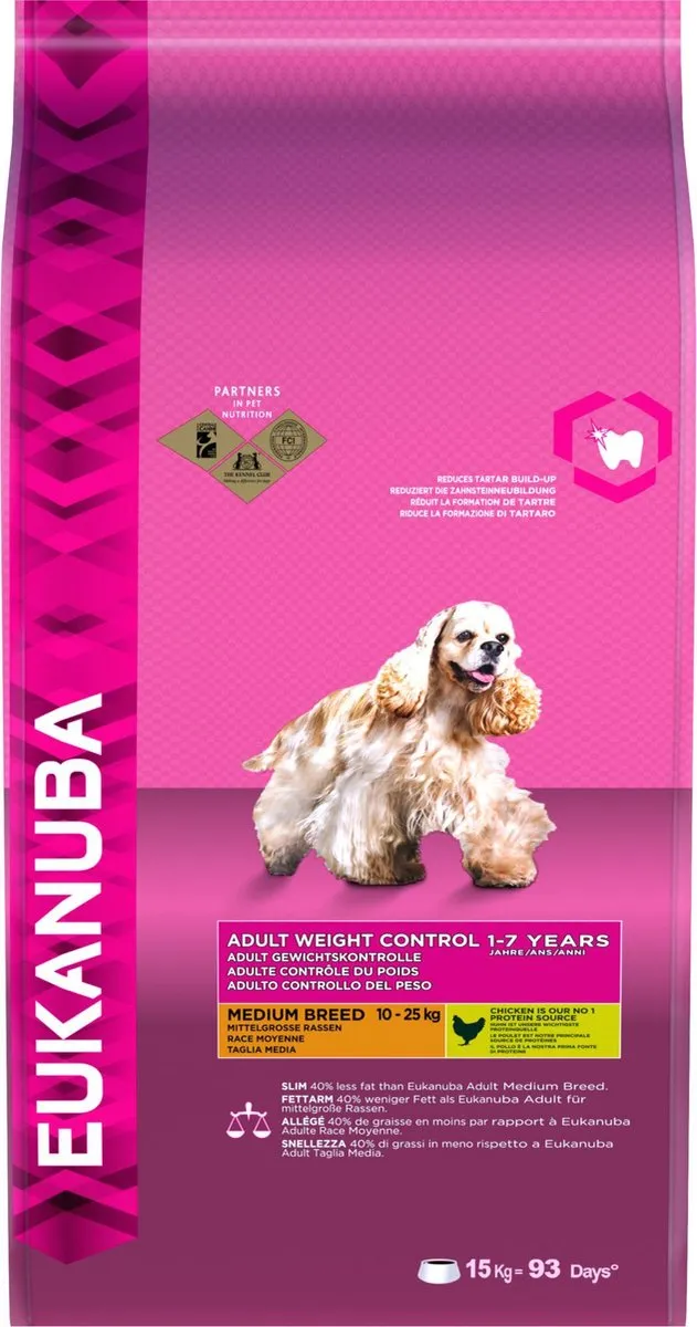 Eukanuba Adult Medium Breed Weight Control Kip 15kg