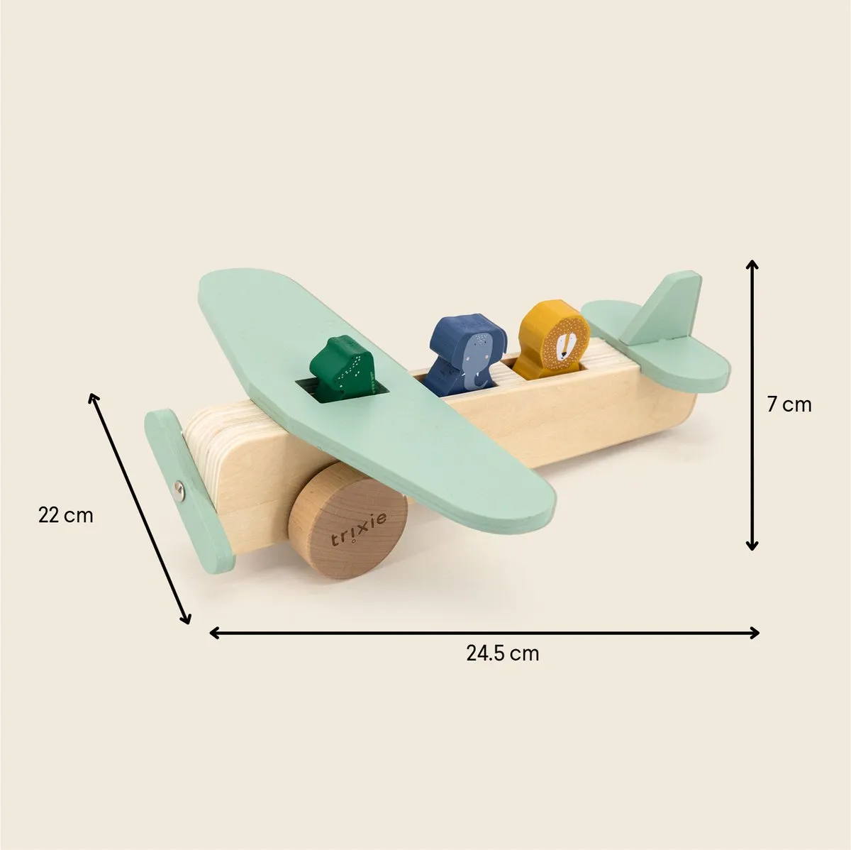 Trixie Houten Dierenvliegtuig 36-809 - Educatief Speelgoed - Multi