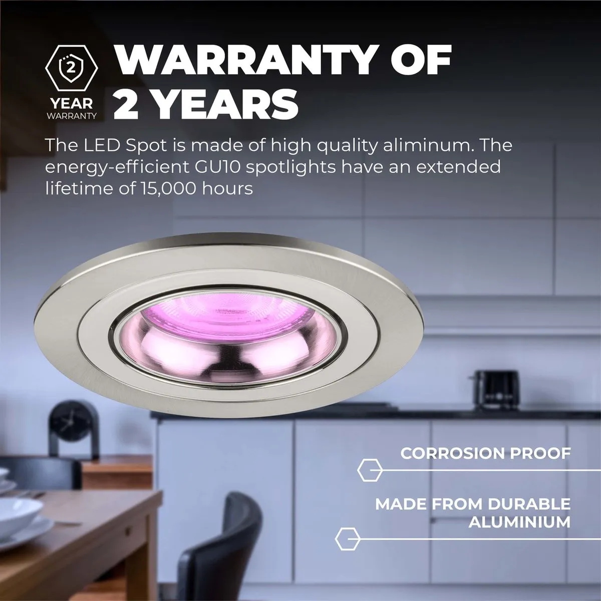Ledvion SMART LED Inbouwspot Tokyo 4.9W - RGBW - RVS