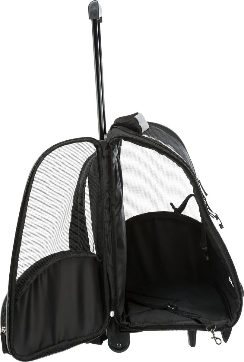 Trixie Reismand Trolley - Kleine Hond en Kat tot 8 kg - Zwart/Grijs