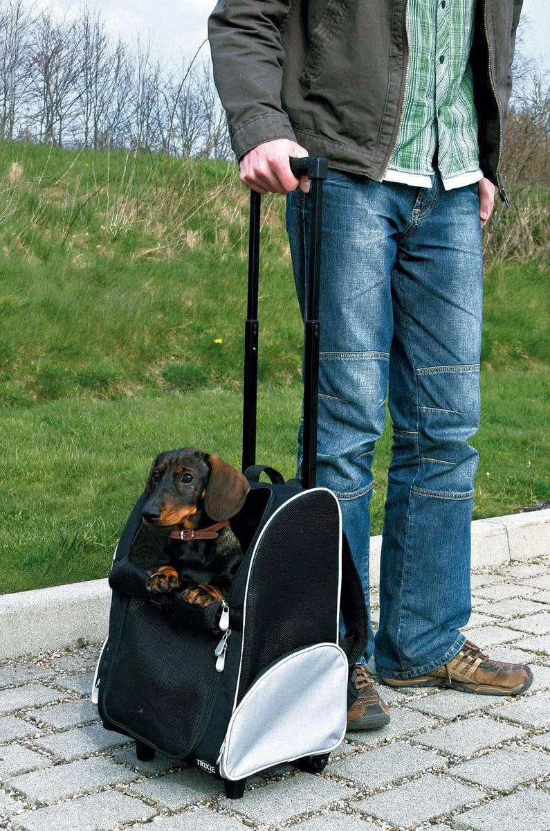 Trixie Reismand Trolley - Kleine Hond en Kat tot 8 kg - Zwart/Grijs - afbeelding 6 van 6