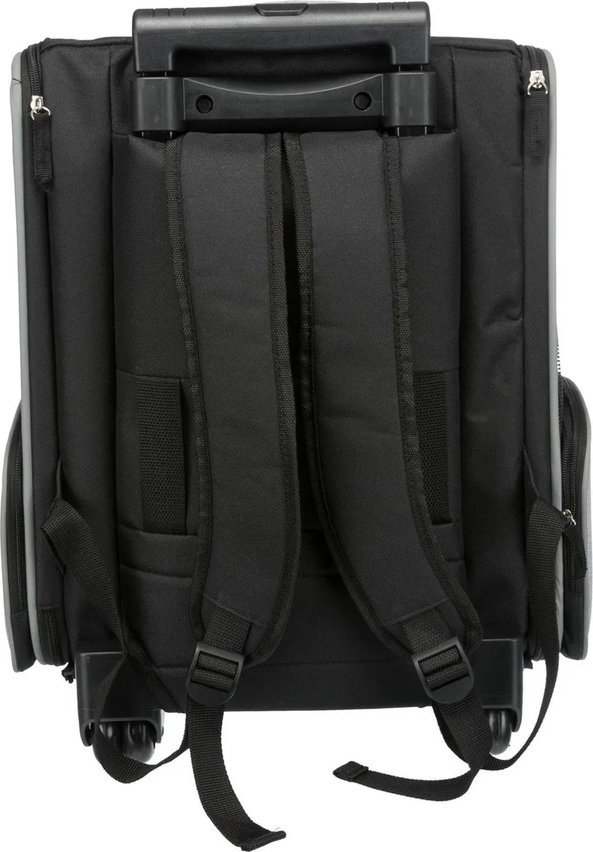 Trixie Reismand Trolley - Kleine Hond en Kat tot 8 kg - Zwart/Grijs