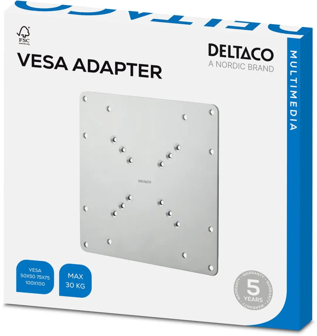 Deltaco ARM-414 VESA Beugel Converter - 30kg - Zilver - afbeelding 5 van 5