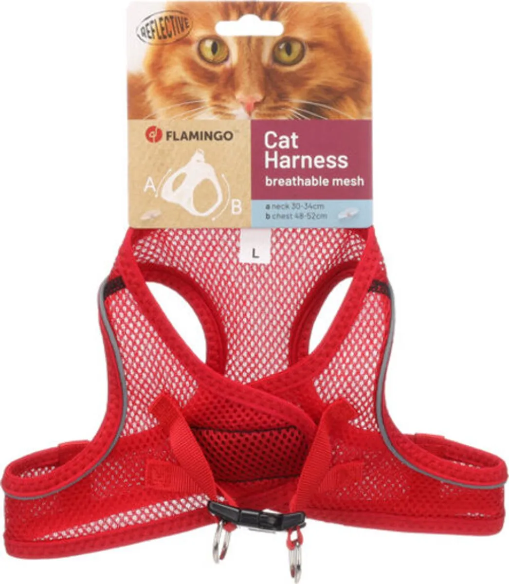 Flamingo Kattenharnas Step&Go Berta - Rood L