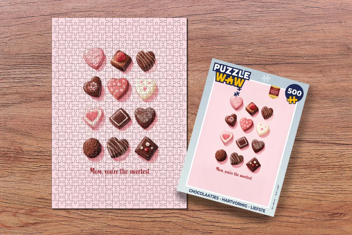 PuzzleWow Hartvormige Chocolaatjes Puzzel 500 Stuks - MPN 8721179514861