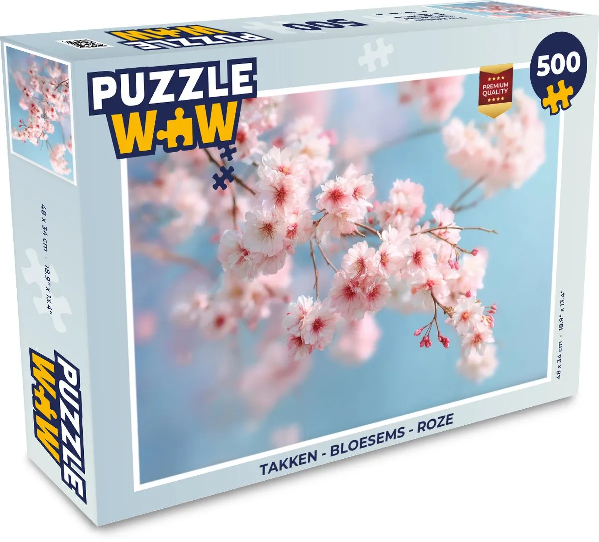 PuzzleWow Takken Bloesems Legpuzzel 500 Stuks - Roze