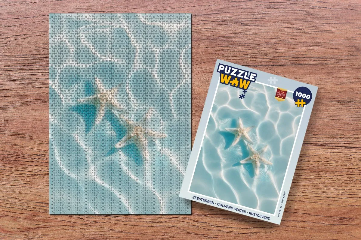 PuzzleWow Zeesterren 1000 Stuks Puzzel - Golvend water - Rustgevend