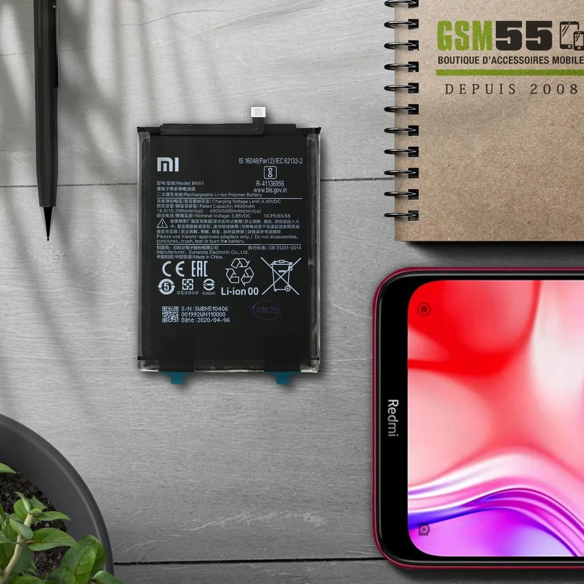 Xiaomi Redmi 8/8A Originele Batterij 4900mAh - BN51 - Zwart