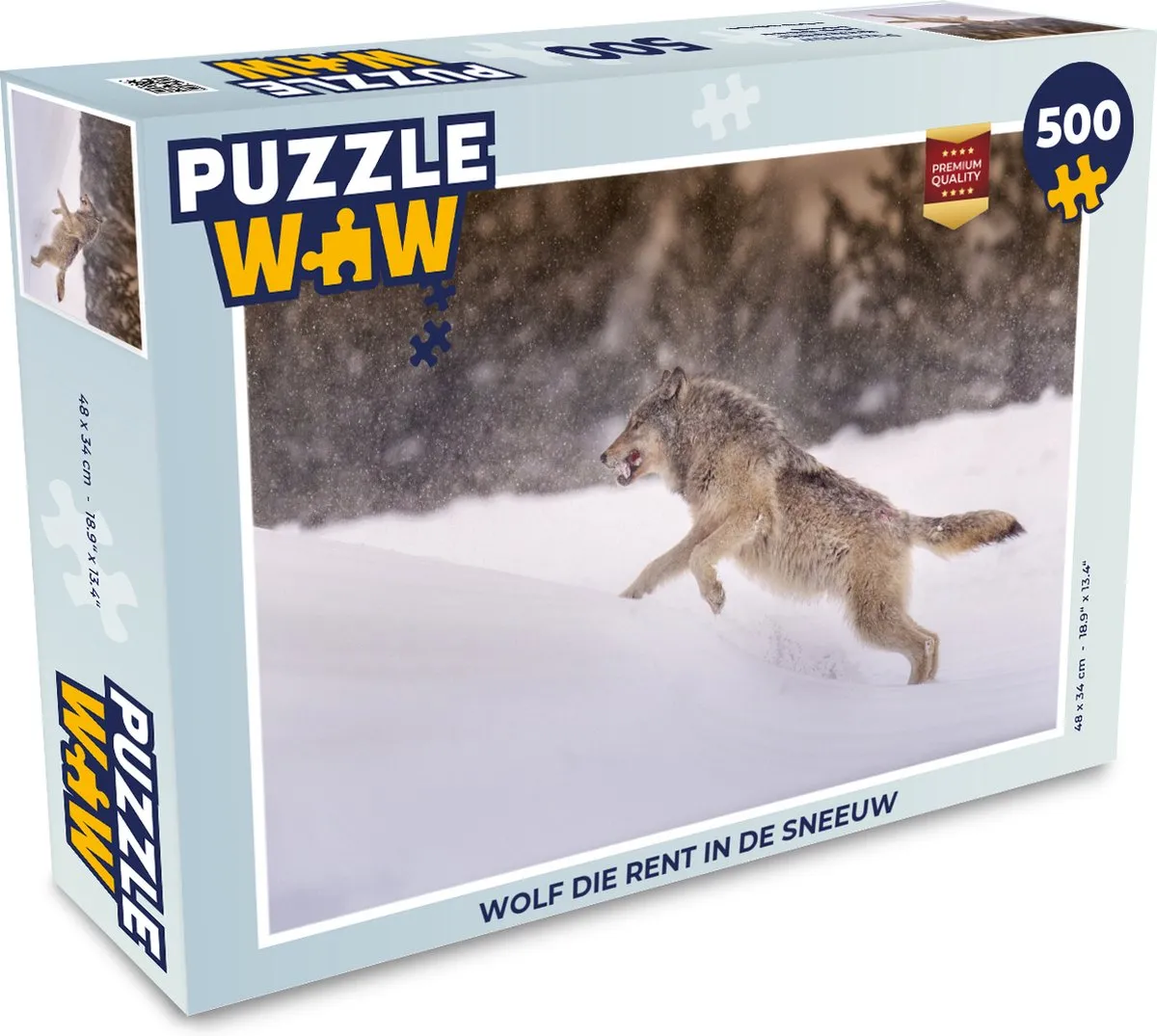 PuzzleWow Die Rent in de Sneeuw Legpuzzel 500 Stuks