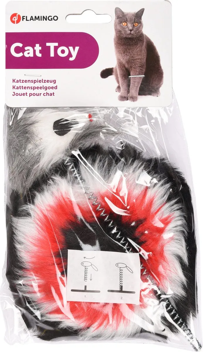 Flamingo Kattenspeelgoed Muis Op Veer - Multicolor