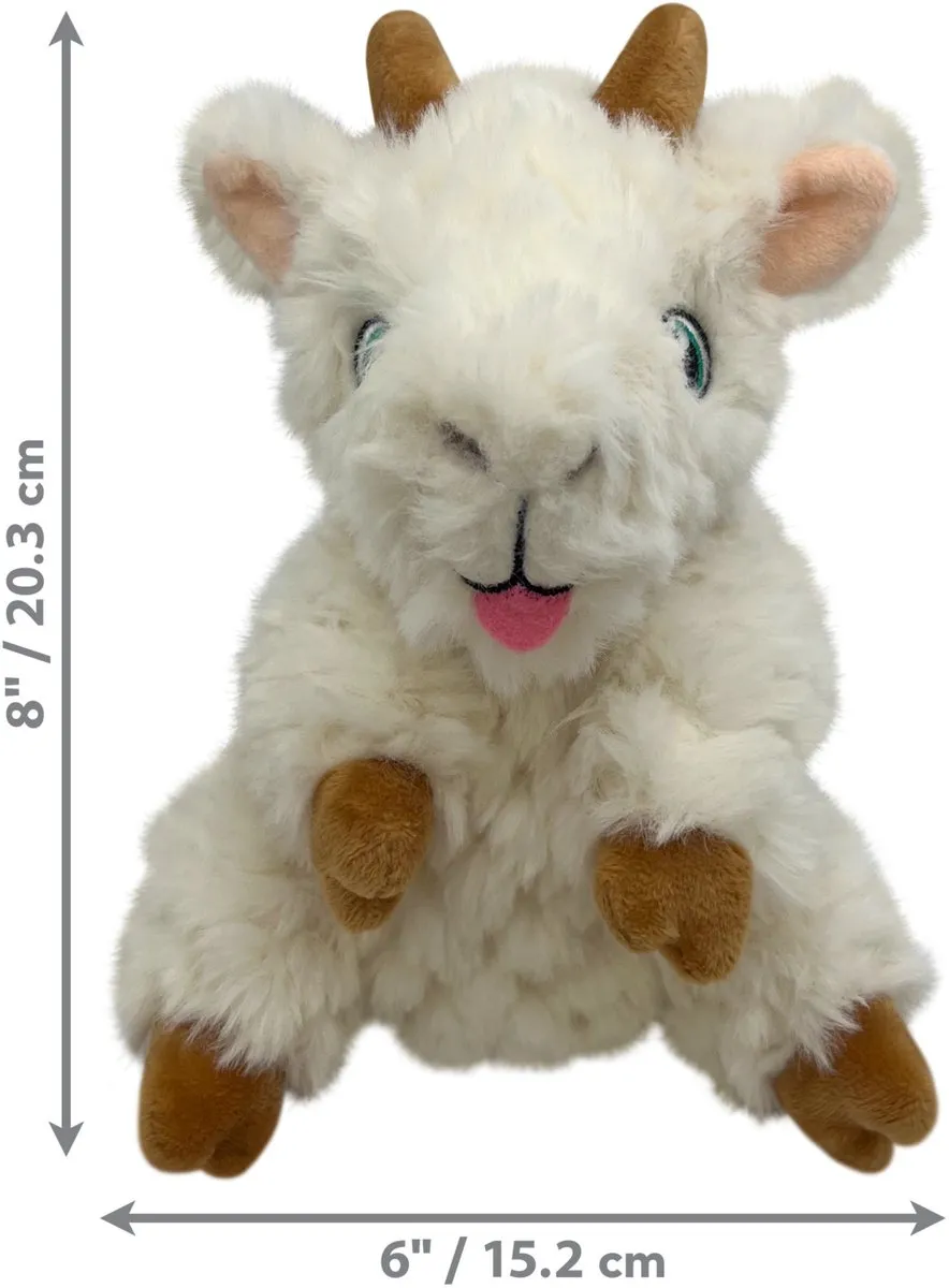 KONG Comfort Tykes Goat Hondenspeelgoed S - Bruin/Wit