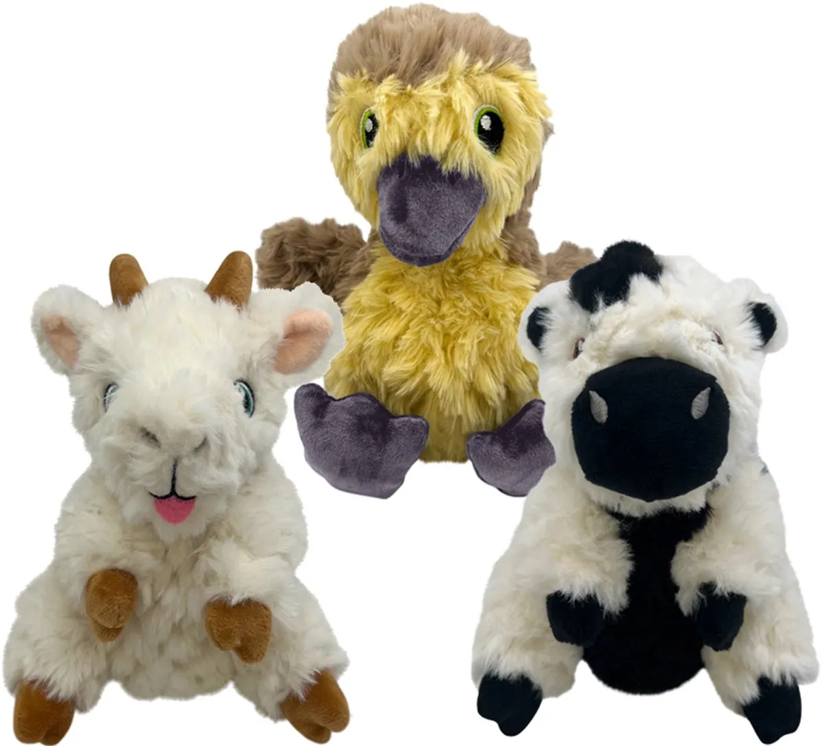 KONG Comfort Tykes Goat Hondenspeelgoed S - Bruin/Wit