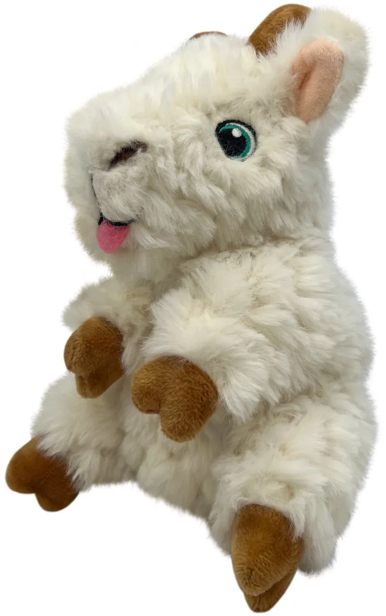 KONG Comfort Tykes Goat Hondenspeelgoed S - Bruin/Wit