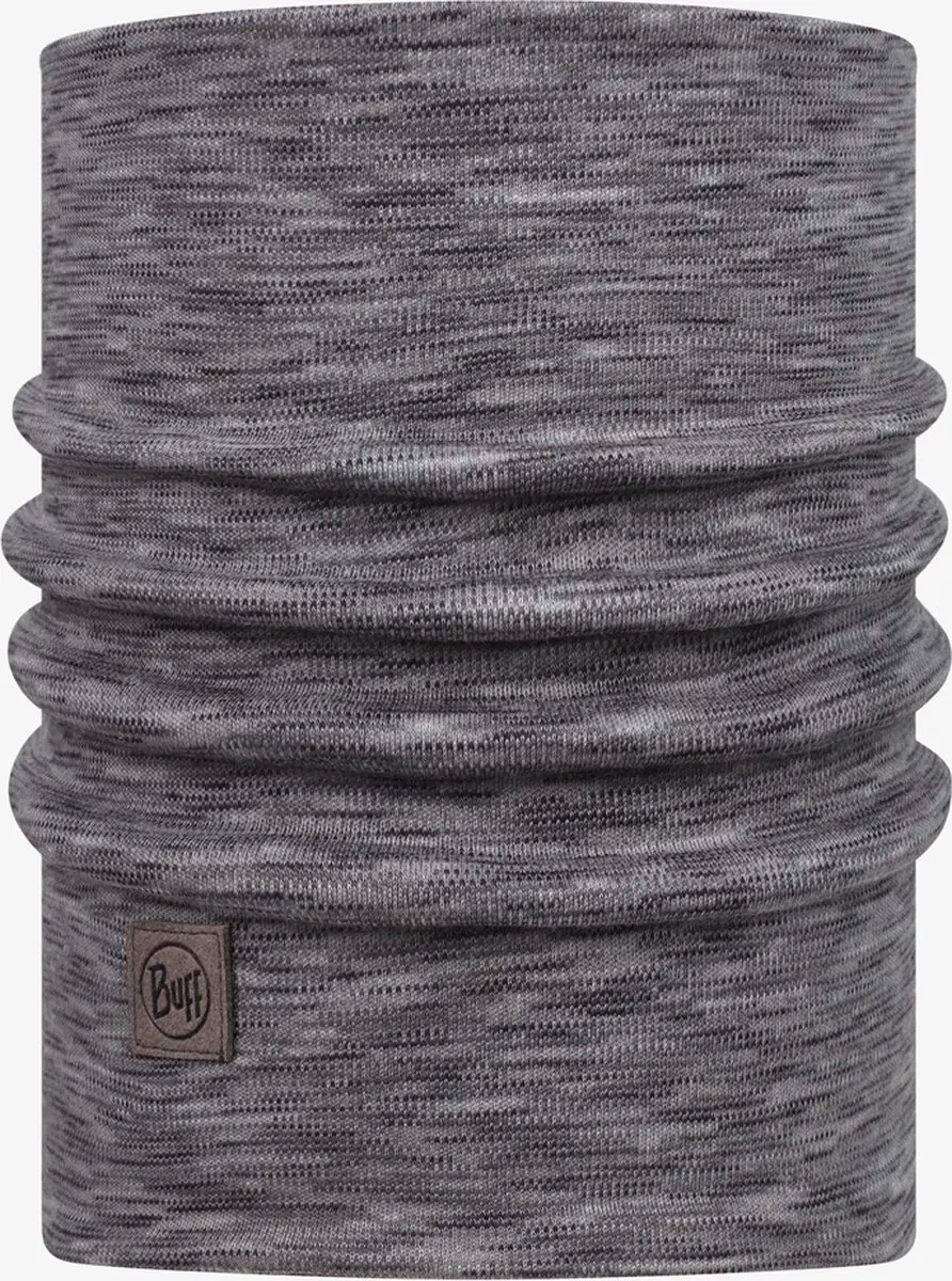 Buff Merino Heavyweight Multistripes Fog Grey Nekwarmer