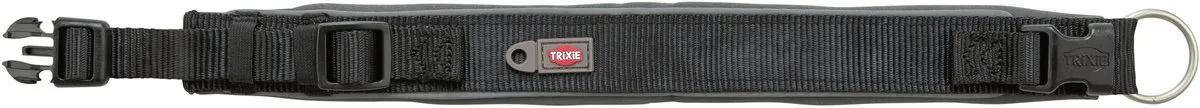 Trixie Premium Halsband Hond Extra Breed 33-42cm - Zwart/Grijs - afbeelding 3 van 3