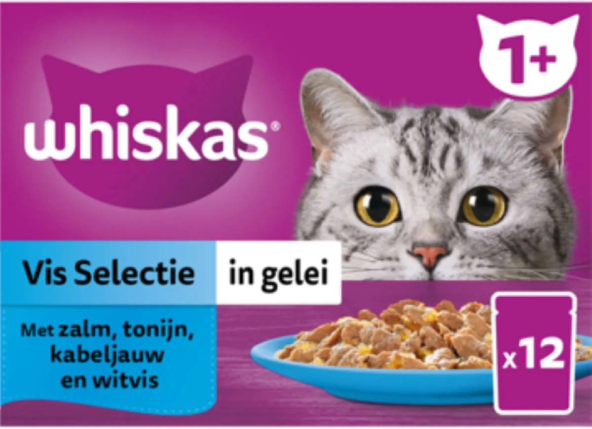 Whiskas 1+ Vis Selectie in Gelei