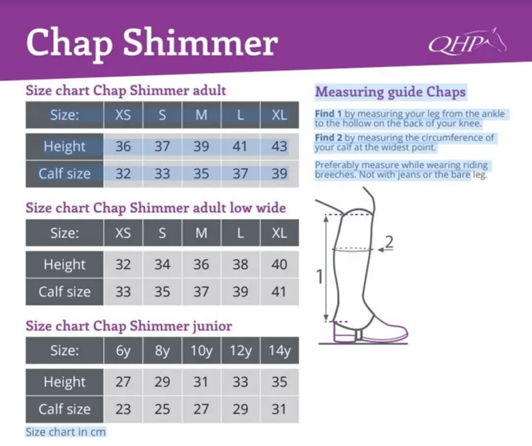 QHP Shimmer Chaps Low Wide - Zwart - afbeelding 4 van 4