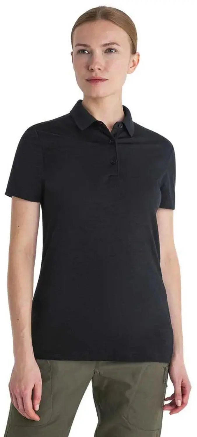 Icebreaker Merino 150 Tech Lite Iii Korte Mouw Poloshirt Zwart M Vrouw