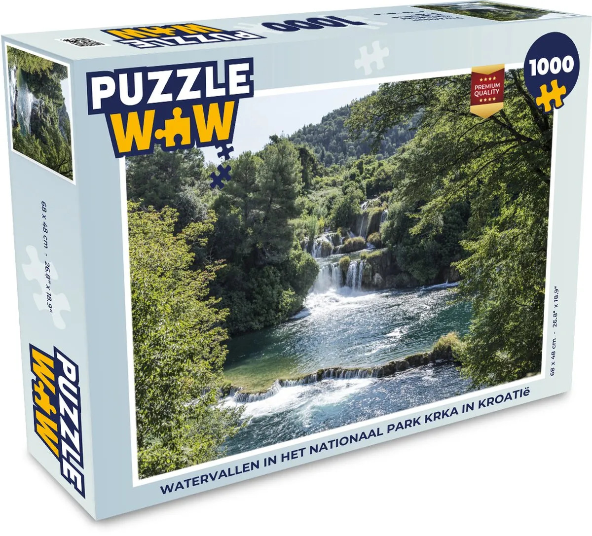 PuzzleWow Watervallen Krka Legpuzzel 1000 Stuks - Multicolor