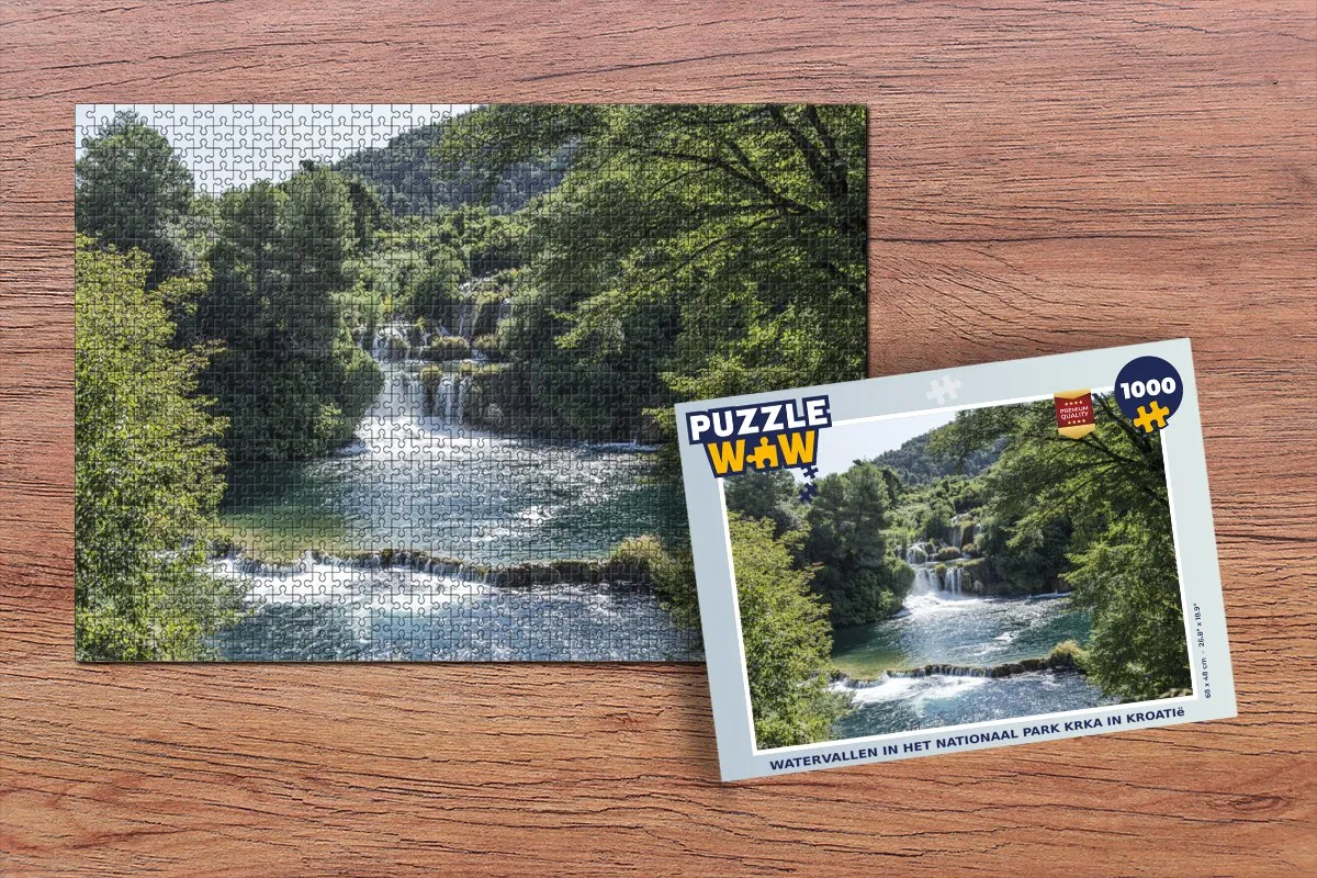 PuzzleWow Watervallen Krka Legpuzzel 1000 Stuks